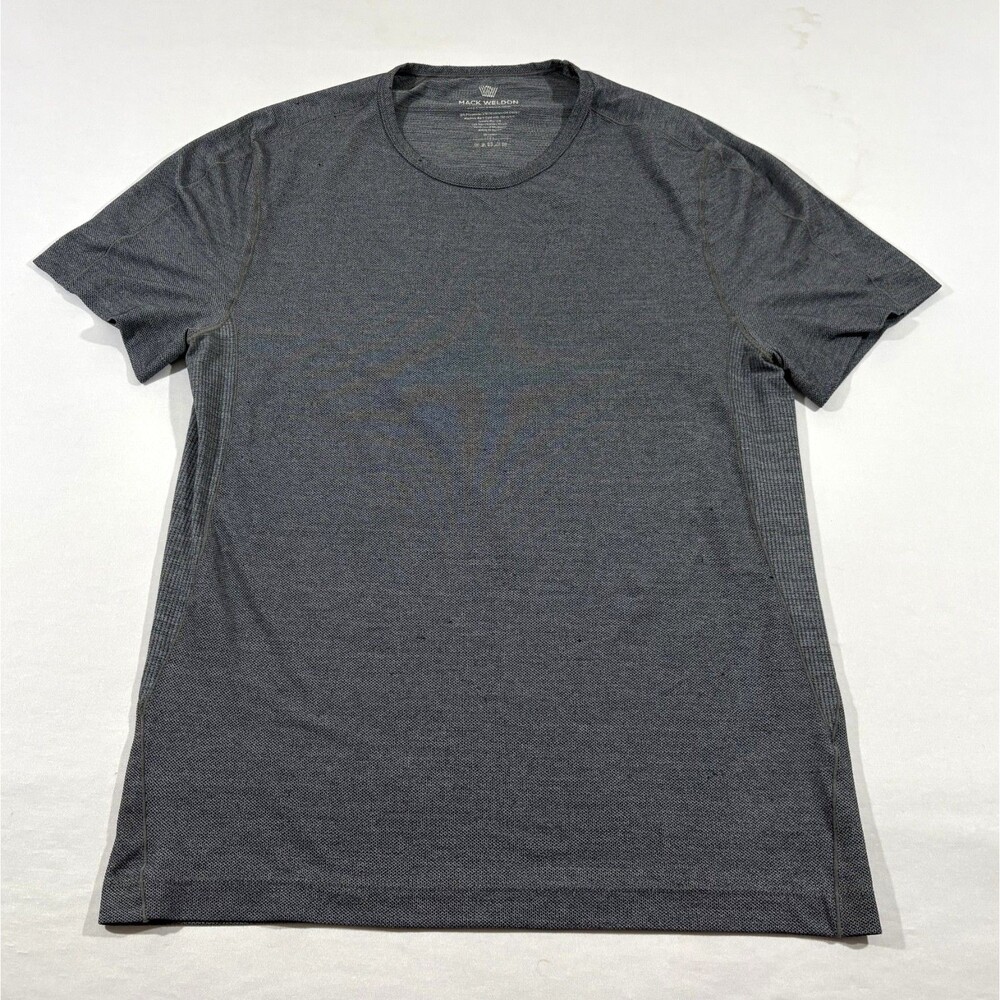Mack Weldon AIRKNITx T-Shirt Mens Gray Heather Performance Crew Short Sleeve M
